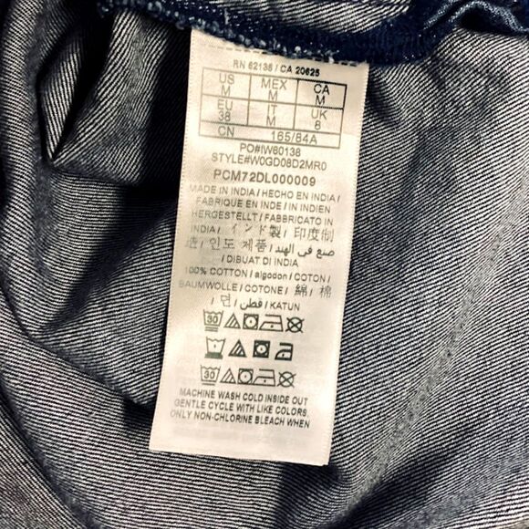 Guess Blue Denim Drop Shoulder Boxy Frayed Hem Jacket/Top in Medium - Picture 8 of 8